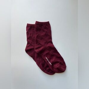 Bottega Veneta Burgundy Patterned Socks